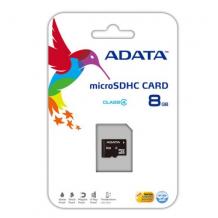 Карта памет Micro SDHC Card ADATA 8GB + Micro SD Adapter Class 4