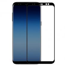 5D full cover Tempered glass Full Glue screen protector Samsung Galaxy A8 2018 A530F / Извит стъклен скрийн протектор с лепило от вътрешната страна за Samsung Galaxy A8 2018 A530F - черен