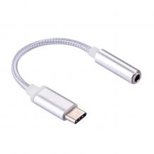 Аудио преходник 3.5mm към Type C / Audio 3.5mm to Type C - сребрист