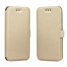 Кожен калъф Flip тефтер със стойка за Samsung Galaxy S8 Plus G955 - златист / Flexi