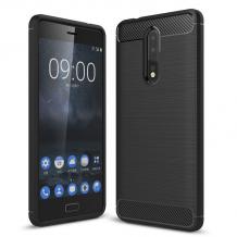 Силиконов калъф / гръб / TPU за Nokia 8 2017 - черен / carbon