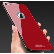 Луксозен стъклен твърд гръб за Apple iPhone 6 / iPhone 6S - червен