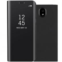 Луксозен калъф Clear View Cover с твърд гръб за Samsung Galaxy J3 2017 J330 - черен