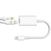 Преход 2в1 за (iPhone) iOS / 2 in 1 Double Lightning Jack Y Cable for iPhone - бял