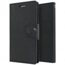 Луксозен кожен калъф Flip тефтер със стойка MERCURY Fancy Diary за Samsung Galaxy S8 Plus G955 - черен