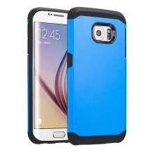 Твърд гръб със силикон / Hybrid за Samsung Galaxy S6 Edge G925 - син