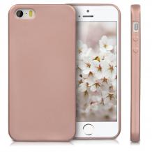 Луксозен силиконов калъф / гръб / TPU KST Touch series за Apple iPhone 5 / iPhone 5S / iPhone SE - Rose Gold