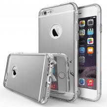Луксозен силиконов калъф / гръб / TPU за Apple iPhone 5 / iPhone 5S / iPhone SE - сребрист / огледален
