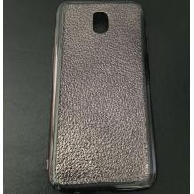 Луксозен силиконов калъф / гръб / TPU за Samsung Galaxy J5 2017 J530 - тъмно сив / имитиращ кожа