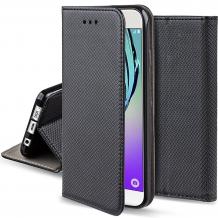 Кожен калъф Magnet Case със стойка за Alcatel U5 - черен