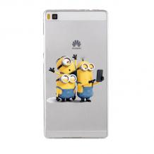 Твърд гръб за Huawei P9 Lite - Minions / миньони / прозрачен