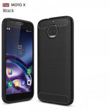 Силиконов калъф / гръб / TPU за Moto X 2017 / Moto X4 - черен / carbon