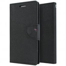 Луксозен кожен калъф Flip тефтер със стойка MERCURY Fancy Diary за HTC One A9S - черен