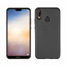 Силиконов калъф / гръб / TPU за Huawei P20 Lite - черен / Carbon