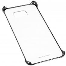 Оригинален твърд гръб Clear Cover EF-QG920B за Samsung Galaxy S6 G920 - прозрачен със син кант
