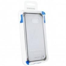Оригинален твърд гръб Clear Cover EF-QG928C за Samsung Galaxy S6 Edge+ G928 / S6 Edge Plus - прозрачен със син кант
