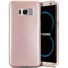 Луксозен силиконов калъф / гръб / TPU MERCURY i-Jelly Case Metallic Finish за Samsung Galaxy S8 G950 - Rose Gold