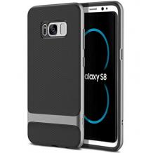 Луксозен калъф Rock Royce Series за Samsung Galaxy S8 G950 - черен със сив кант