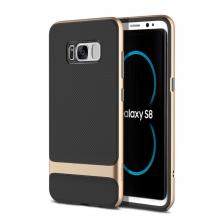 Луксозен калъф Rock Royce Series за Samsung Galaxy S8 G950 - черен със златен кант