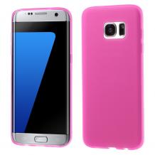 Силиконов калъф / гръб / ТПУ за Samsung Galaxy S7 Edge G935 - розов / мат