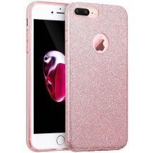 Силиконов калъф / гръб / TPU за Apple iPhone 7 Plus / iPhone 8 Plus - розов брокат