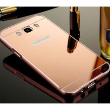 Луксозен алуминиев бъмпер с твърд гръб за Samsung Galaxy S8 G950 - Rose Gold / огледален