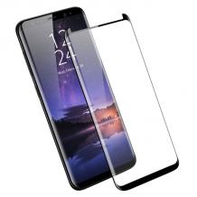 5D full cover Tempered glass Full Glue screen protector Samsung Galaxy S9 Plus G965 / Извит стъклен скрийн протектор с лепило от вътрешната страна за Samsung Galaxy S9 Plus G965 - черен