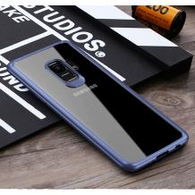 Луксозен гръб TOTU Design CRYSTAL COLOUR Series за Samsung Galaxy S9 G960 - прозрачен / тъмно син кант