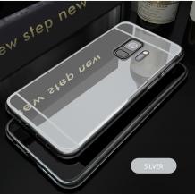 Луксозен силиконов калъф / гръб / TPU за Samsung Galaxy S9 Plus G965 - сребрист / огледален