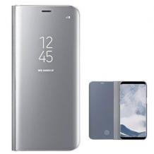 Луксозен калъф Clear View Cover с твърд гръб за Samsung Galaxy S7 G930 - сребрист