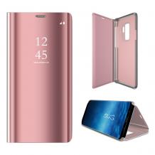 Луксозен калъф Clear View Cover с твърд гръб за Samsung Galaxy S9 G960 - Rose Gold