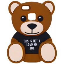 Силиконов калъф / гръб / TPU 3D за Huawei P9 - Teddy Bear / This Is Not A Love Me Toy / черен
