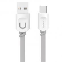 Оригинален USB кабел USAMS за зареждане и пренос на данни / Tupe C / - сив