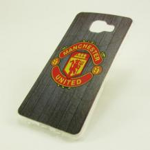 Силиконов калъф / гръб / TPU за Samsung Galaxy A3 2016 A310 - Manchester United / сив