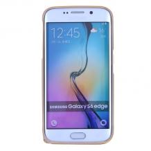 Метален бъмпер / Bumper / за Samsung Galaxy S6 Edge G925 - златен