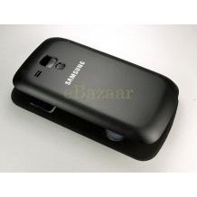 Kожен калъф Flip Cover S-View тип тефтер за Samsung Galaxy Trend Duos S7562 / S7560 / Duos 2 S7582 / S7580 - черен