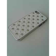 Заден предпазен твърд гръб за Apple iPhone 5 / 5S - огледални точки / бял