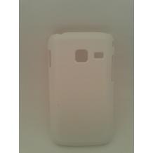 Заден предпазен твърд капак за Samsung Galaxy Y Duos S6102 - бял имитиращ кожа