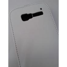 Кожен калъф Flip тефтер със силиконов гръб за Alcatel One Touch Pop C5 - бял