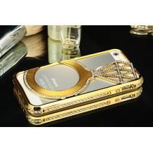 Луксозен твърд гръб FTV с камъни Swarovski за Apple iPhone 5 / iPhone 5S - златен