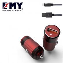 Универсално зарядно устройство / Fast Charge EMY MY-118Q 12V Qualcomm 3.0 + Micro за Samsung, Xiaomi, Lenovo, Apple, LG, HTC, Sony, Nokia, Huawei, ZTE, BlackBerry и др