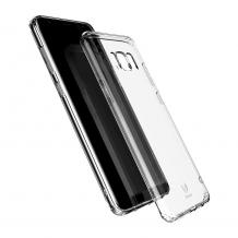 Оригинален силиконов калъф / гръб / TPU Baseus Simple Series за Samsung Galaxy S8 G950 - прозрачен