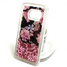 Луксозен твърд гръб 3D за Samsung Galaxy S7 G930 - рози / розов брокат