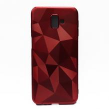 Силиконов калъф / гръб / PRISM GEOMETRIC TPU за Samsung Galaxy J6 2018 - червен / призма