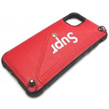 Луксозен силиконов гръб с джоб за Apple iPhone 11 6.1'' - червен / Supr