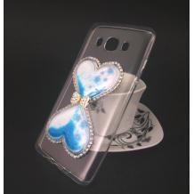 Силиконов калъф / гръб / TPU 3D с камъни за Samsung Galaxy J5 2016 J510 - прозрачен / син брокат / пясъчен часовник / сърце