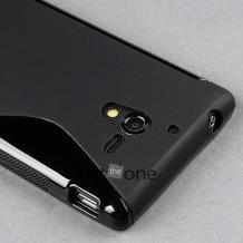 Силиконов гръб ТПУ ''S'' line за Sony Xperia ZL L35h - черен