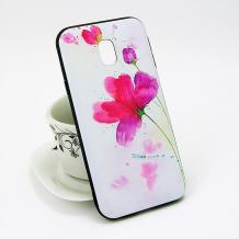 Силиконов калъф / гръб / TPU за Samsung Galaxy J5 2017 J530 - бял / цветя