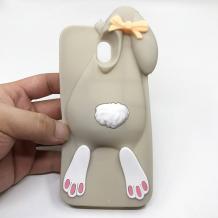 Силиконов калъф / гръб / TPU 3D за Samsung Galaxy J7 2017 J730 - заек / сив