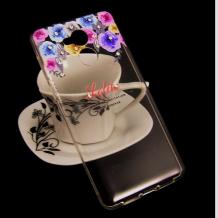 Луксозен силиконов калъф / гръб / TPU с камъни за Huawei Nova Smart - Lolita цветя / рози